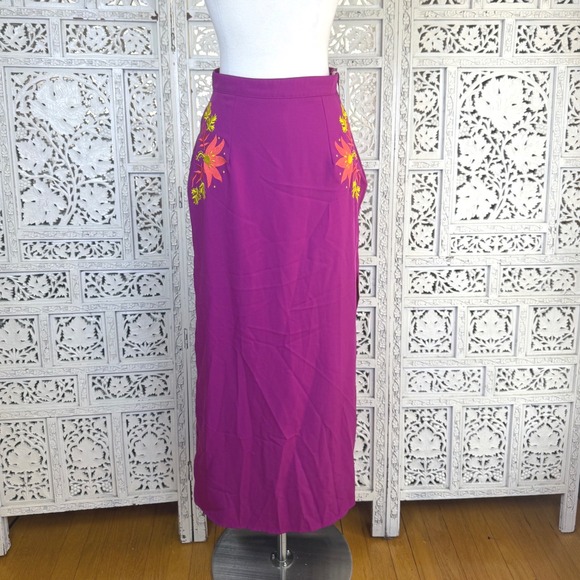 Rhythm In Blues Dresses & Skirts - Rhythm Pink Floral Embroidered Maxi Skirt Womens XS Coquette Festival Twee